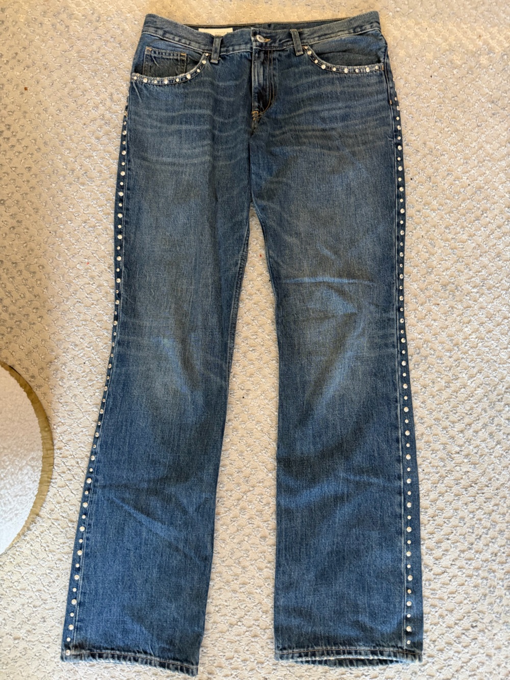 Straight-Leg Jeans with Stud Trim